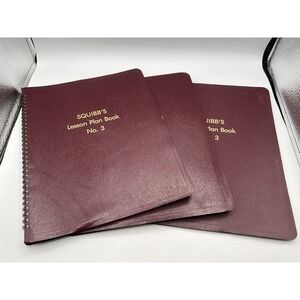 SQUIBB'S Lesson Plan Book No. 3 Maroon‎ Homeschool School Spiral Lot Of 3